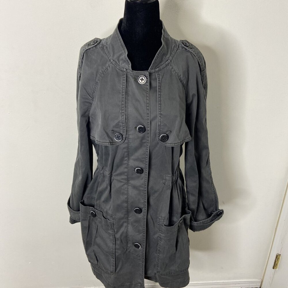 Free People Not Your Brother’s Longline Surplus Utility Gray Cargo Jacket Small